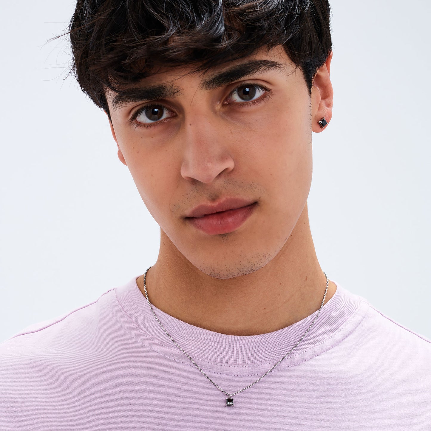 Collana Uomo Sagapò Tricky Acciaio Pendente Cubic Zirconia Nero