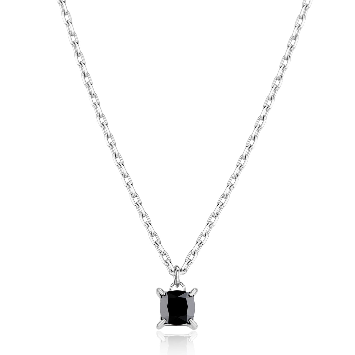Collana Uomo Sagapò Tricky Acciaio Pendente Cubic Zirconia Nero