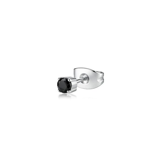 Monorecchino Lobo Sagapò Tricky Acciaio Cubic Zirconia Nero
