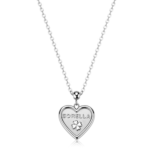 Collana Sagapò Duh Duh Acciaio Pendente Cuore "Sorella"