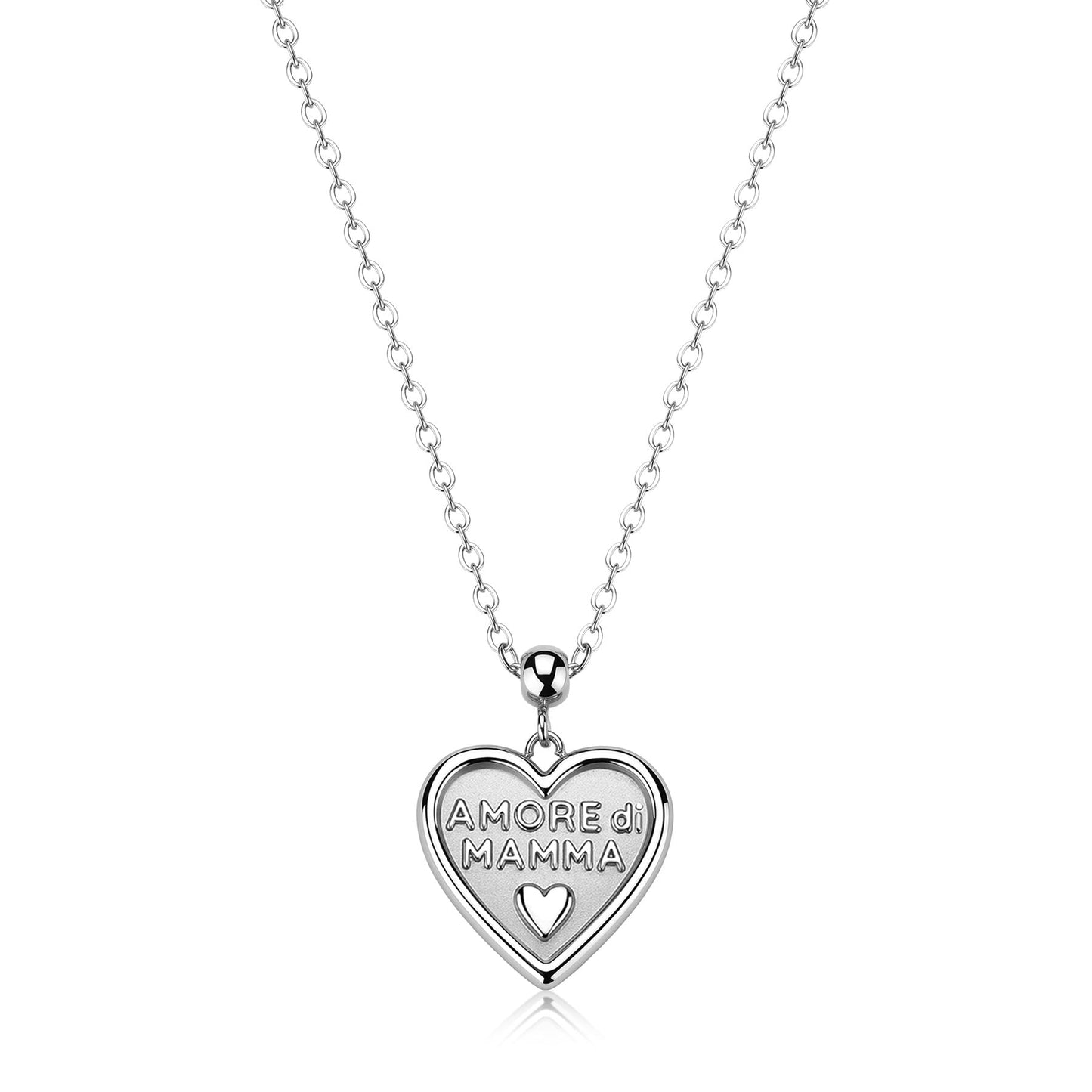Collana Sagapò Duh Duh Acciaio Pendente Cuore "Amore Di Mamma"
