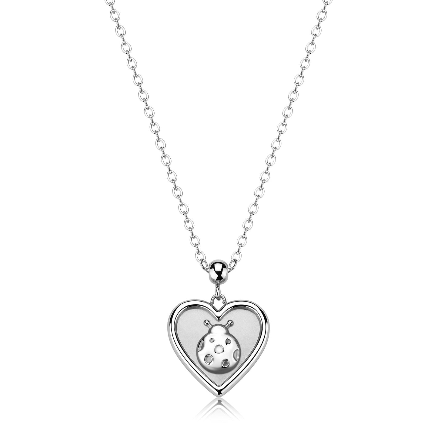 Collana Sagapò Duh Duh Acciaio Pendente Cuore e Coccinella