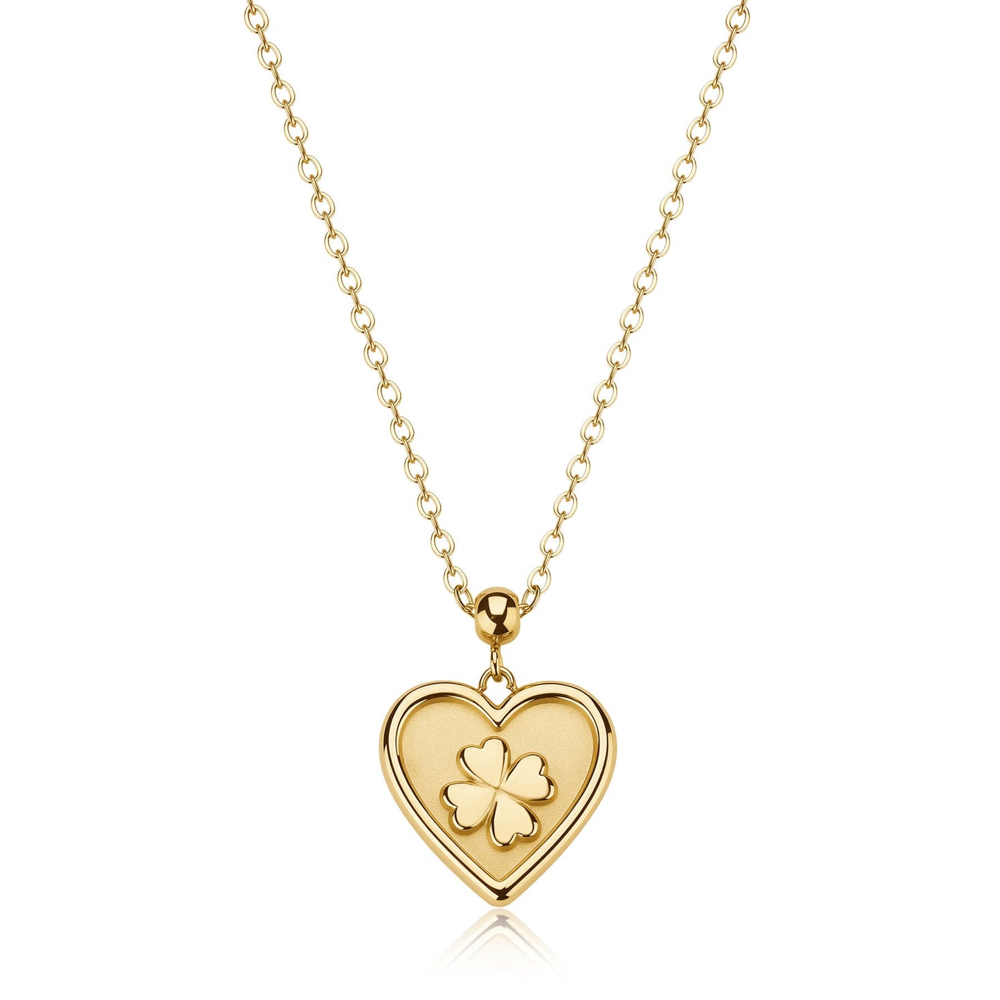 Collana Sagapò Duh Duh Pvd Oro Pendente Cuore e Quadrifoglio