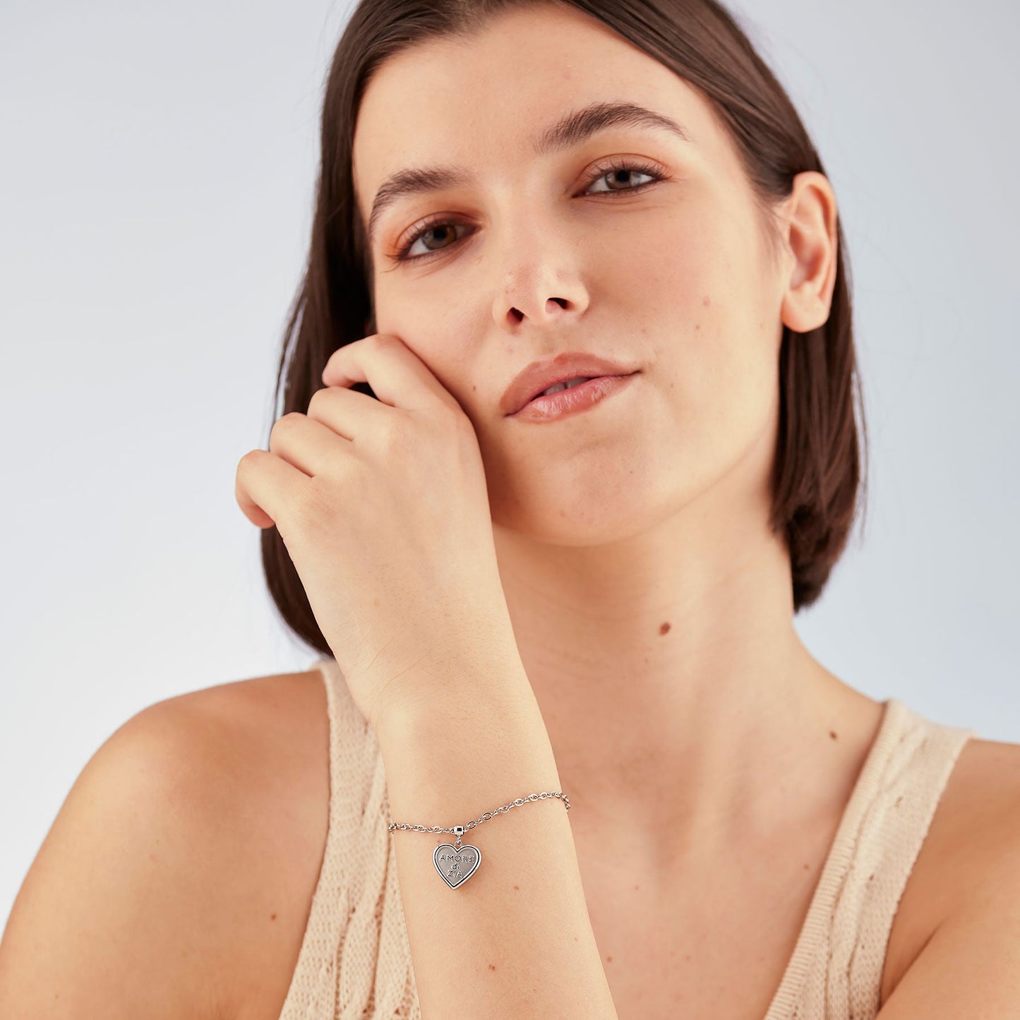 Bracciale Sagapò Duh Duh Acciaio Charm Cuore "Amore Di Zia"