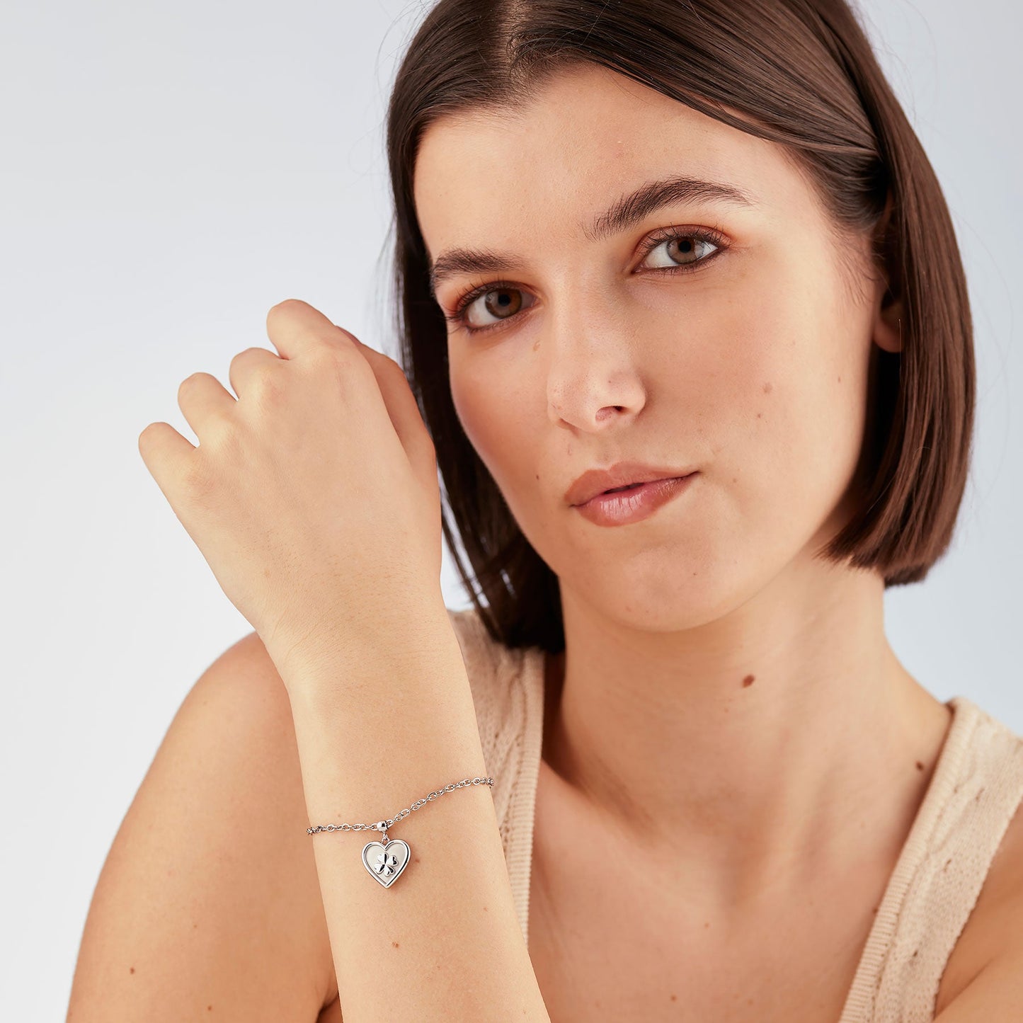 Bracciale Sagapò Duh Duh Acciaio Charm Cuore Quadrifoglio