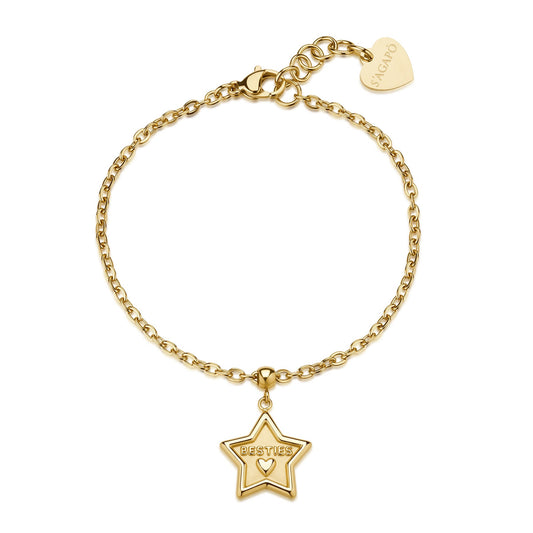 Bracciale Sagapò Duh Duh Pvd Oro Charm Stella "Besties"