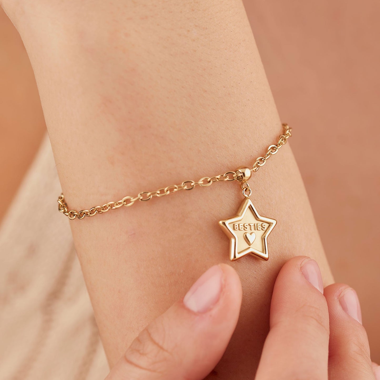 Bracciale Sagapò Duh Duh Pvd Oro Charm Stella "Besties"