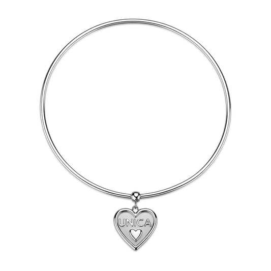 Bracciale Rigido Sagapò Duh Duh Acciaio Charm Cuore "Unica"