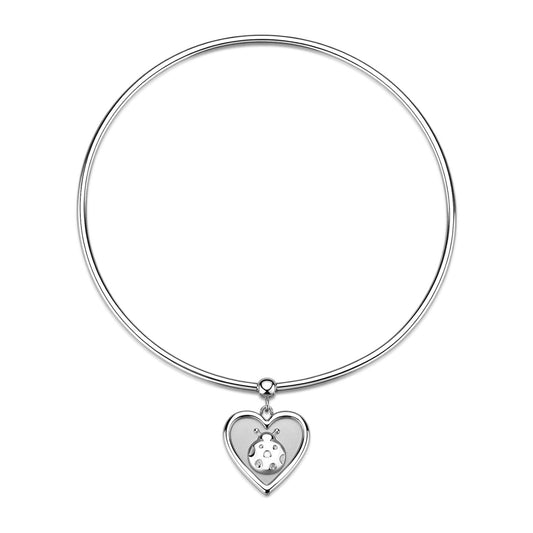 Bracciale Rigido Sagapò Duh Duh Acciaio Charm Cuore Coccinella