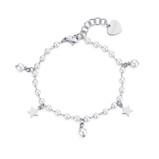 Bracciale Sagapò Wisdom In Acciaio Con Perline E Charms