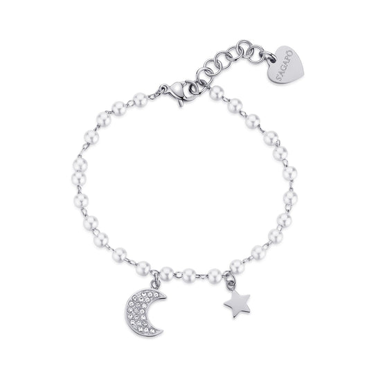 Bracciale Sagapò Wisdom In Acciaio Con Perline E Charms