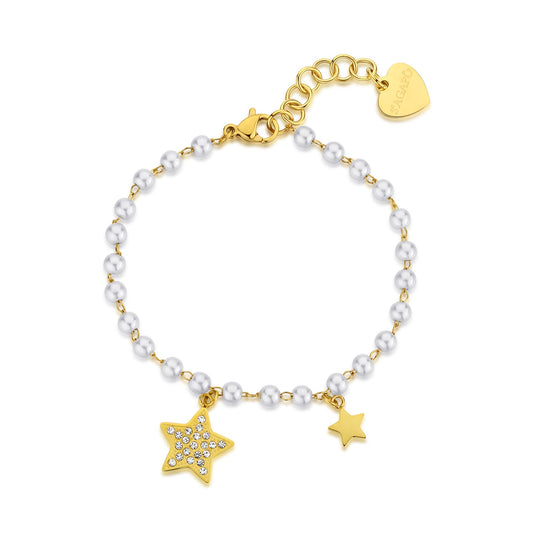 Bracciale Sagapò Wisdom Pvd Oro Con Perline E Charms