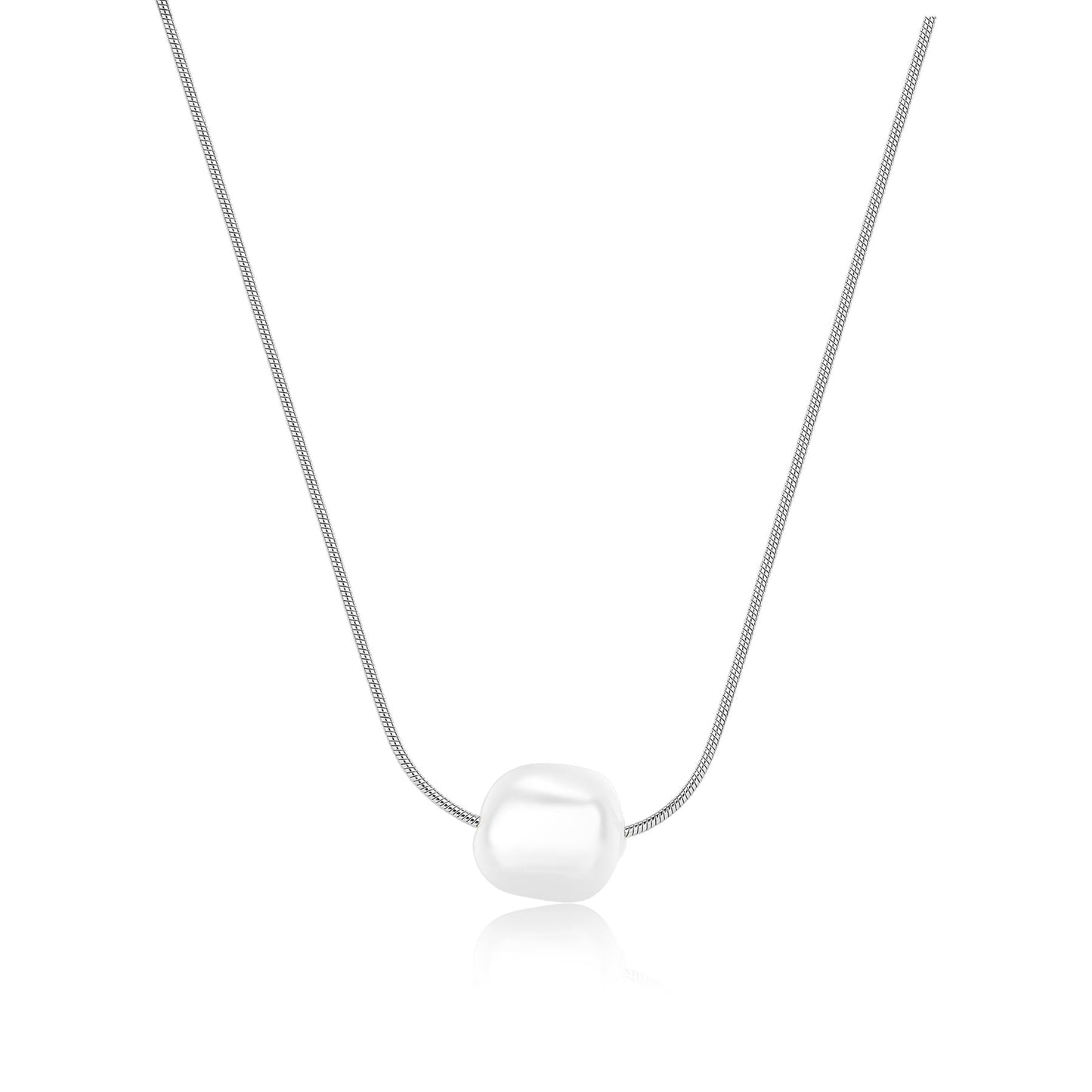 Collana Sagapò Wisdom Acciaio Coda Di Topo Perla Passante