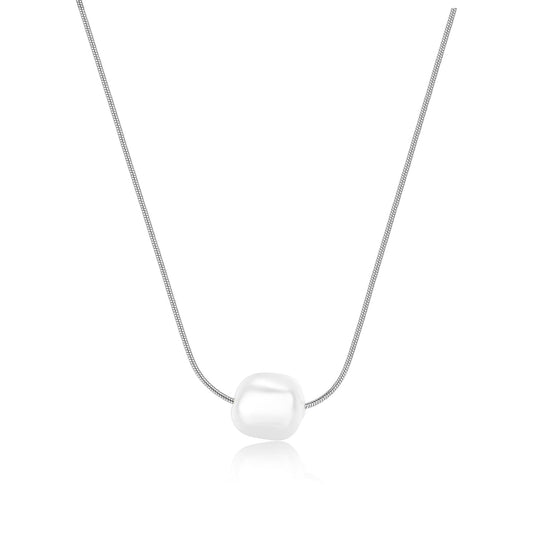Collana Sagapò Wisdom Acciaio Coda Di Topo Perla Passante