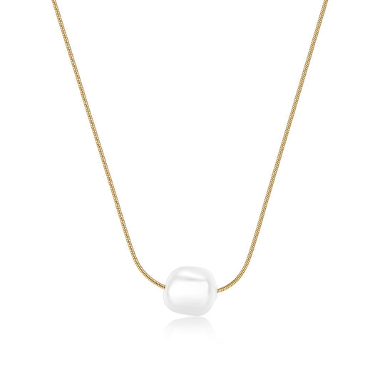 Collana Girocollo Sagapò Wisdom Pvd Oro Coda Di Topo Perla Passante
