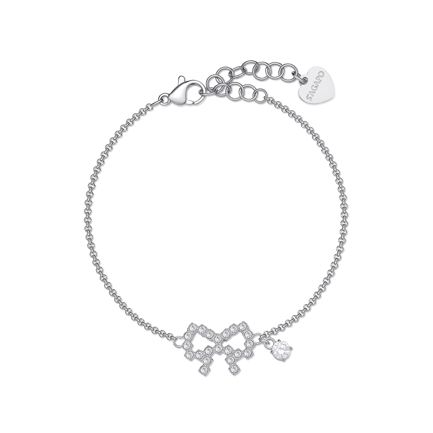 Bracciale Sagapò Twinkle Cristallo Pendente Centrale Fiocco