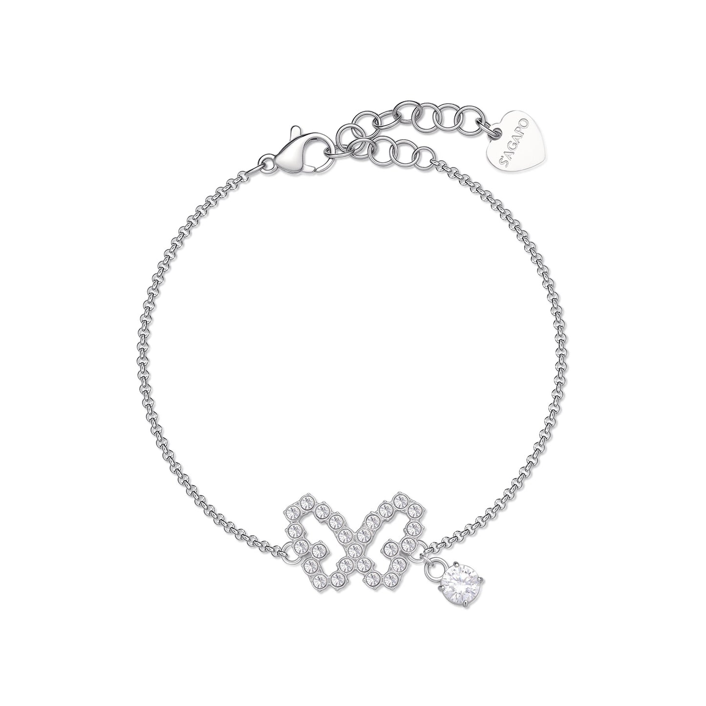 Bracciale Sagapò Twinkle Cristallo Pendente Centrale Farfalla