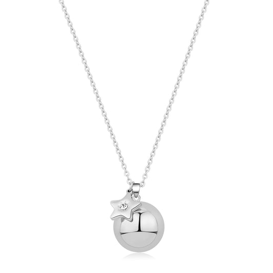 Collana Lunga Sagapò Whisper Acciaio Pendente Chiama Angeli Ciondolo Stella Con Cristallo
