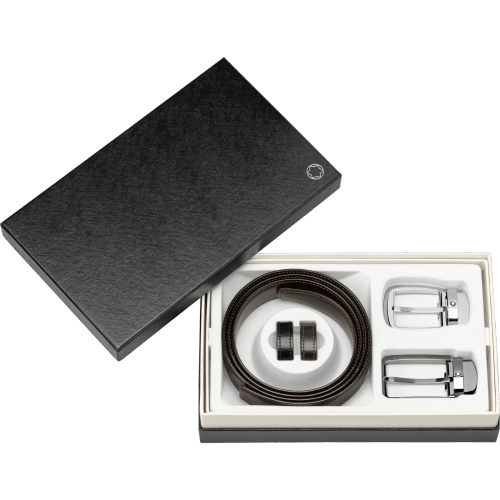 Set Regalo Cintura Reversibile Montblanc con 2 Fibbie Rettangolari Intercambiabili
