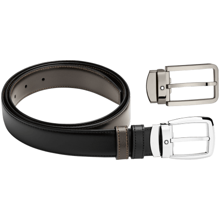 Set Regalo Cintura Reversibile Montblanc con 2 Fibbie Rettangolari Intercambiabili