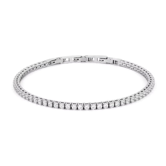 Bracciale Tennis Comete Regolabile Acciaio Zirconi