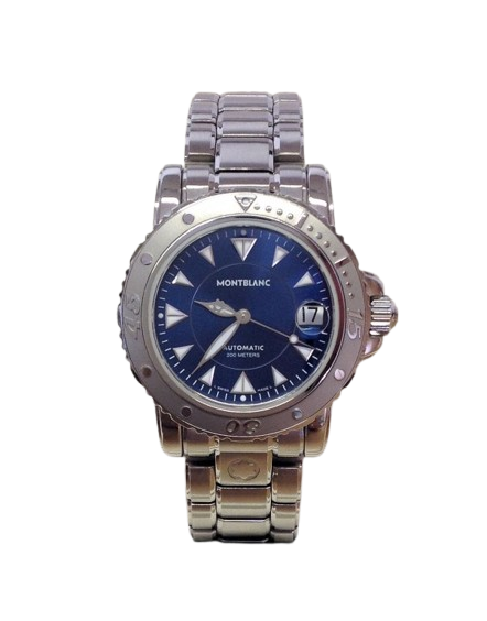 Orologio Automatico Montblanc Meisterstuck Star Sport Acciaio Braccialato Blu Navy