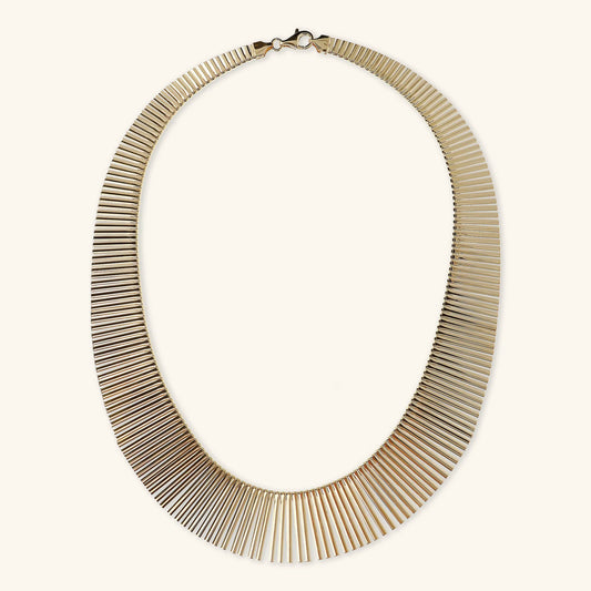 Collana Etrusca Cleopatra Grande Graduata Lega Golden Placcata Oro 18 kt