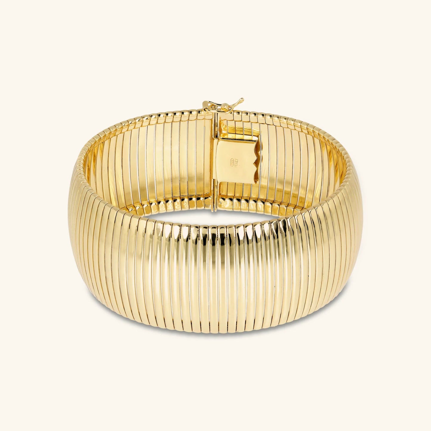 Bracciale Etrusca Cleopatra a Fascia Grande Lega Golden Placcata Oro 18 kt