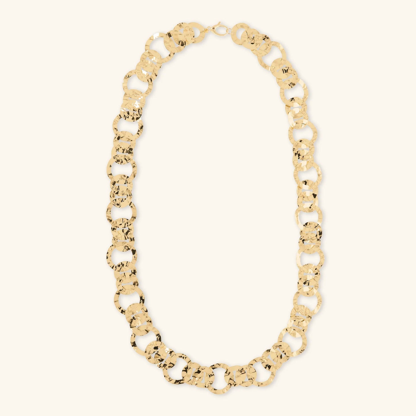 Collana Etrusca con Maglie ad Anelli Martella Lega Golden Placcata Oro 18 kt