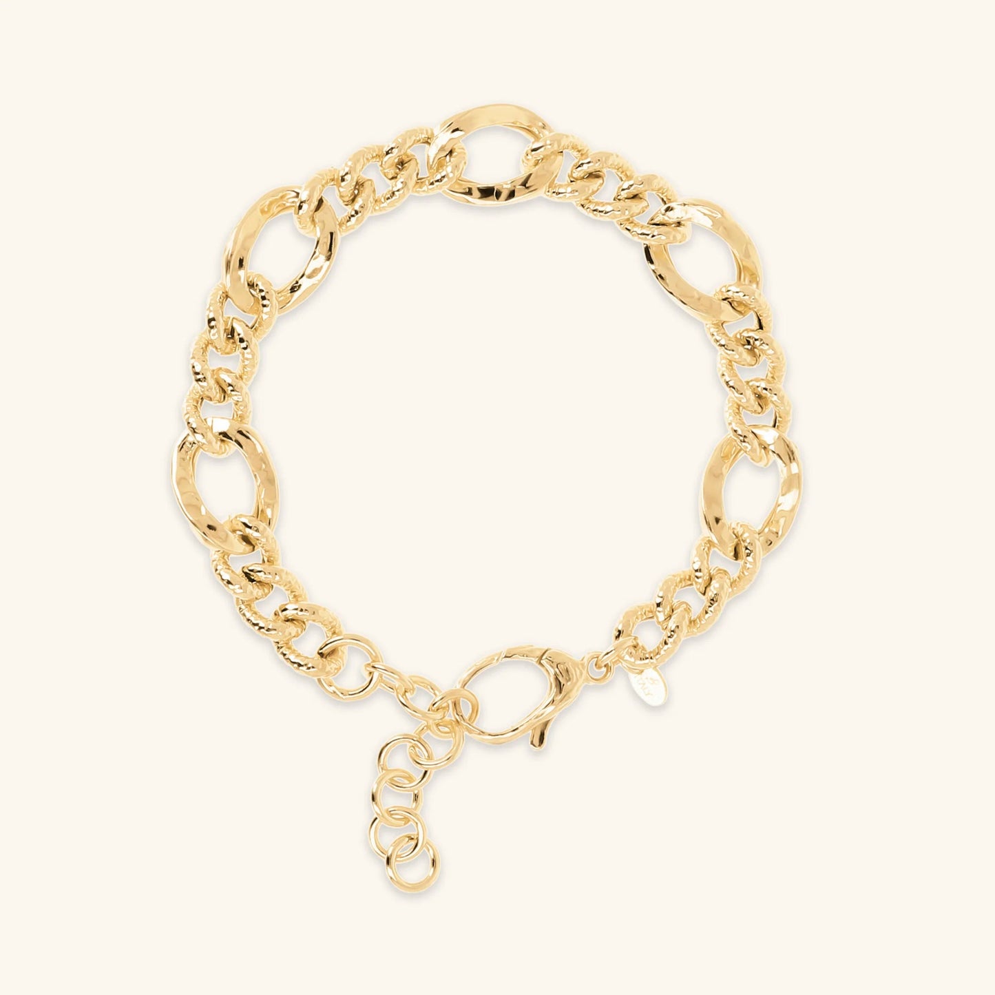 Bracciale Etrusca Catena Figaro con Maglia Grumetta Lega Golden Placcata Oro 18 kt