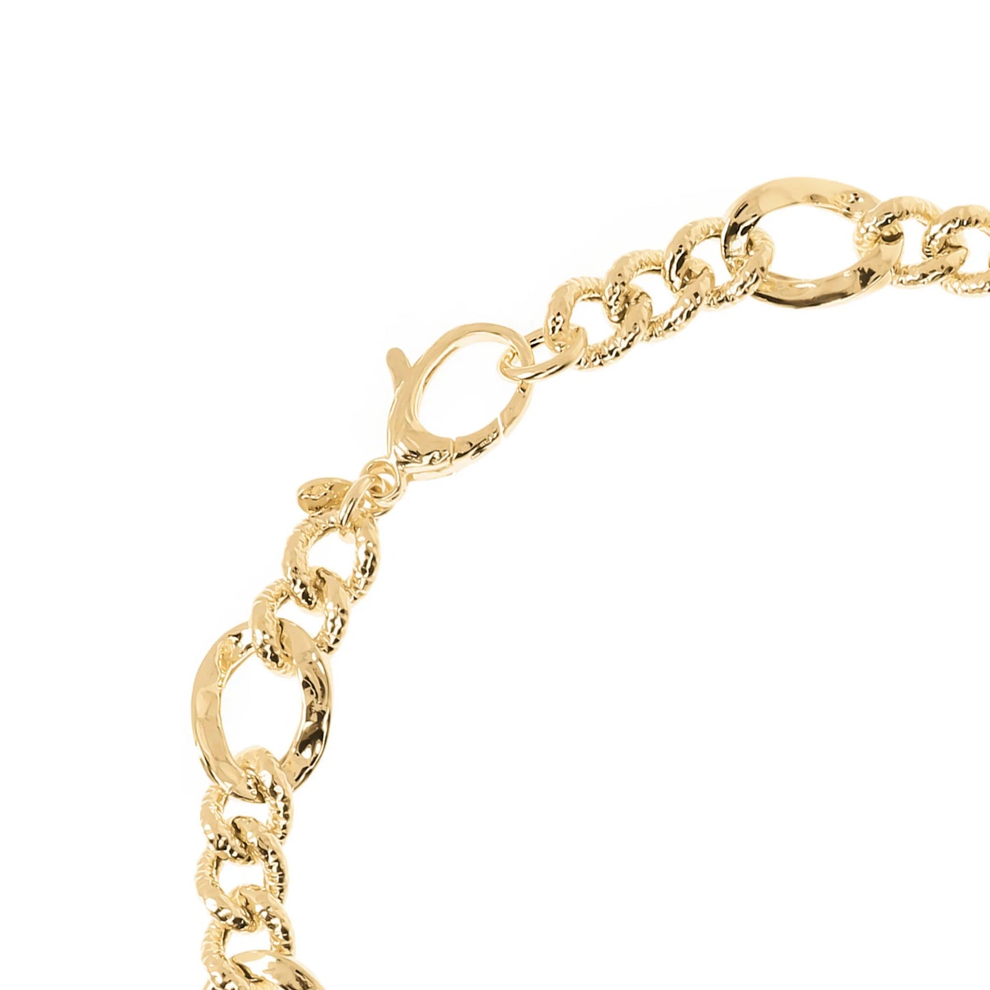 Collana Etrusca Catena Figaro con Maglia Grumetta Lega Golden Placcata Oro 18 kt