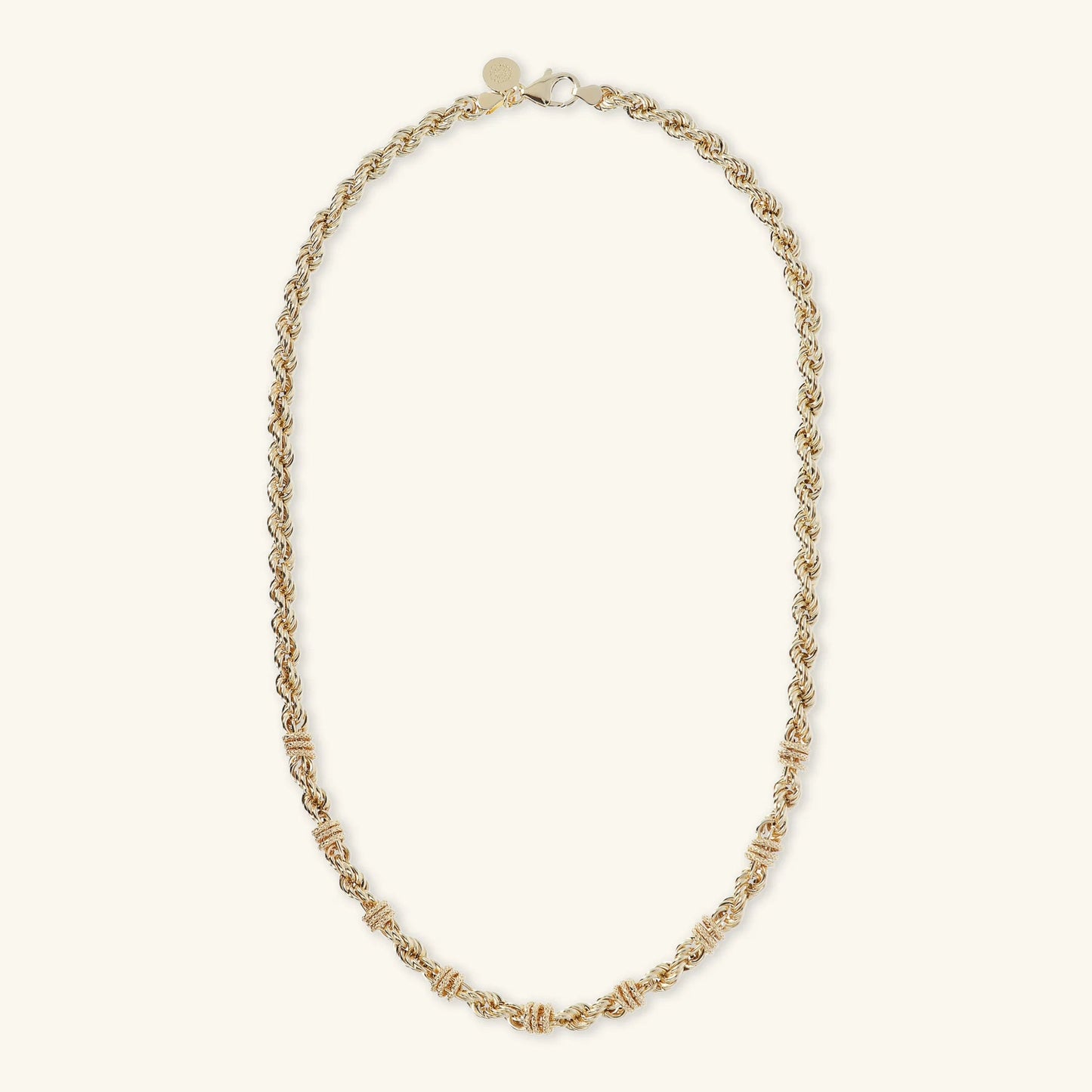 Collana Etrusca Gioielli Lega Golden Placcata Oro 18 Kt Fune Con Rondelle