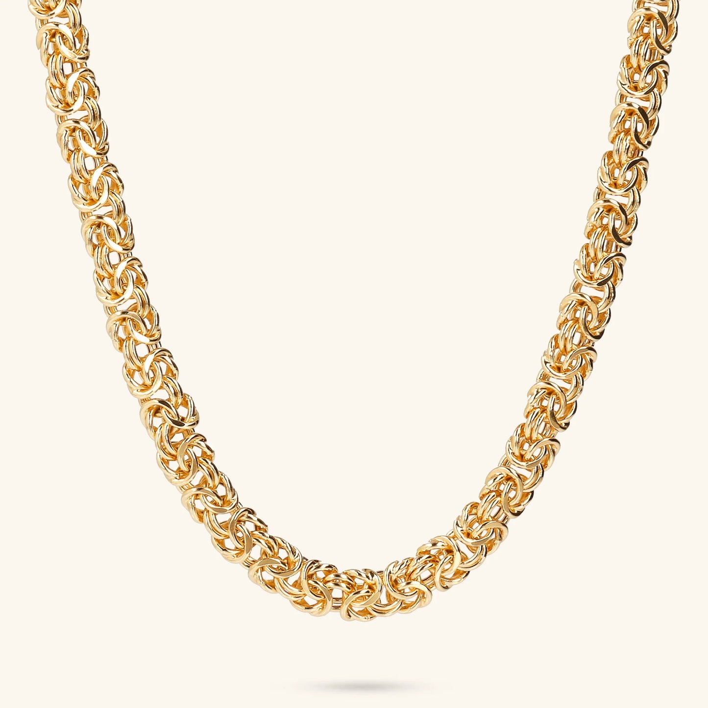 Collana Etrusca Catena Bizantina Lega Golden Placcata Oro 18 kt