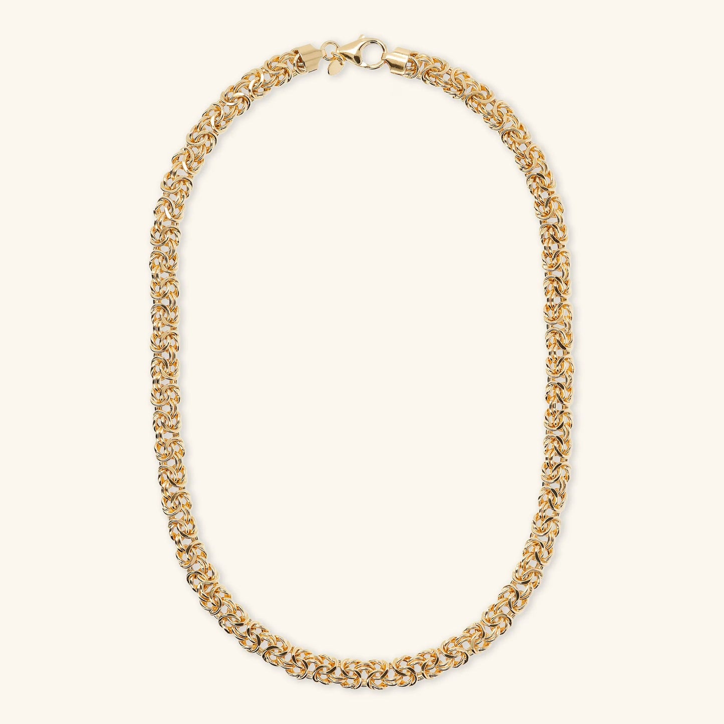 Collana Etrusca Catena Bizantina Lega Golden Placcata Oro 18 kt