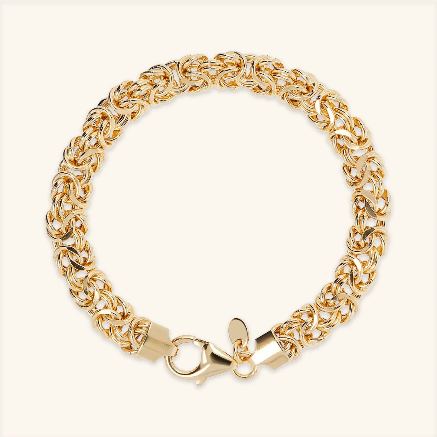 Bracciale Etrusca Catena Bizantina Lega Golden Placcata Oro 18 kt
