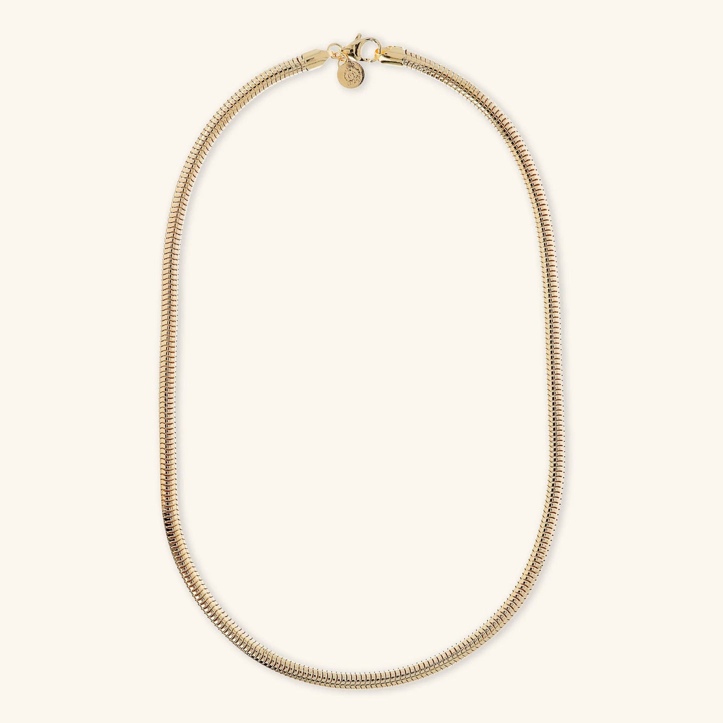 Collana Girocollo Etrusca Catena Snake Lega Golden Placcata Oro 18 kt