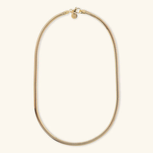 Collana Girocollo Etrusca Catena Snake Lega Golden Placcata Oro 18 kt