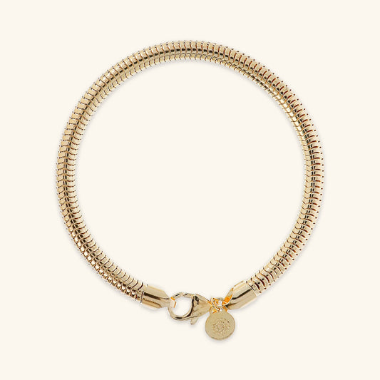 Bracciale Etrusca Catena Snake Lega Golden Placcata Oro 18 kt