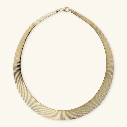 Collana Etrusca Cleopatra Piccola Graduata Lega Golden Placcata Oro 18 kt