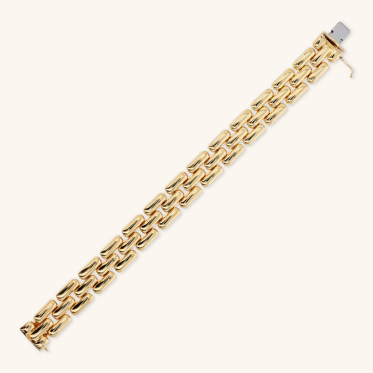 Bracciale Etrusca Catena Pantera Superficie Liscia Lega Golden Placcata Oro 18 kt