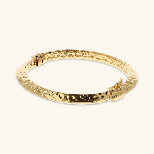 Bracciale Rigido Etrusca Martellato Lega Golden Placcata Oro 18 kt