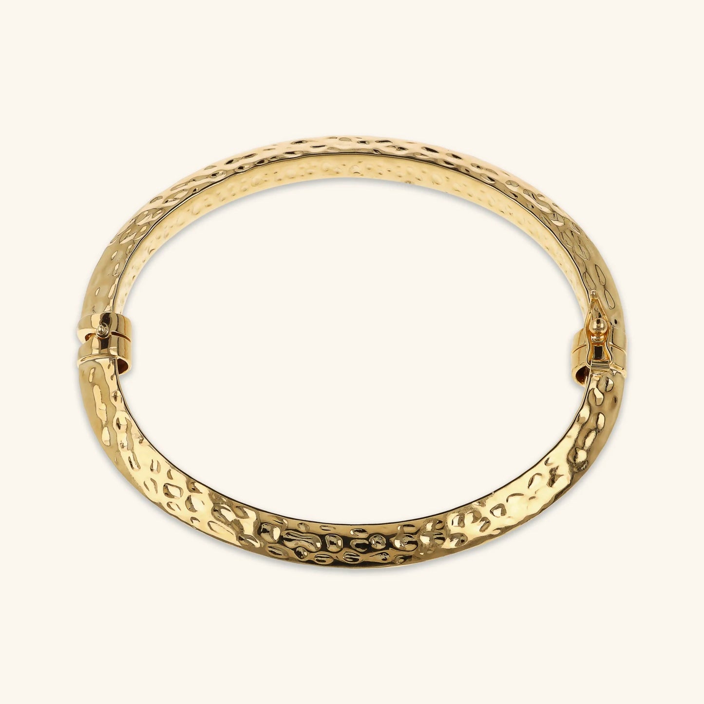 Bracciale Rigido Etrusca Martellato Lega Golden Placcata Oro 18 kt