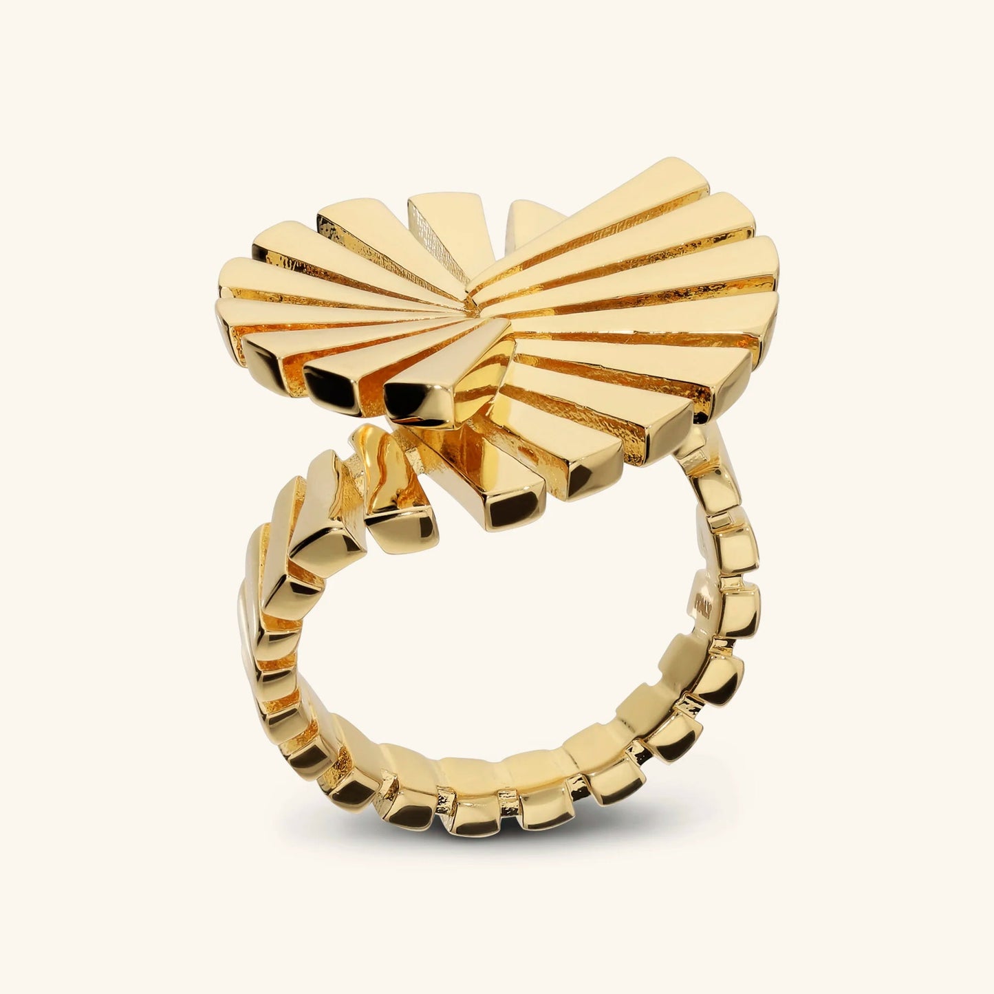 Anello Etrusca Cocktail Cleopatra Lega Golden Placcata Oro 18 kt - Misura 16