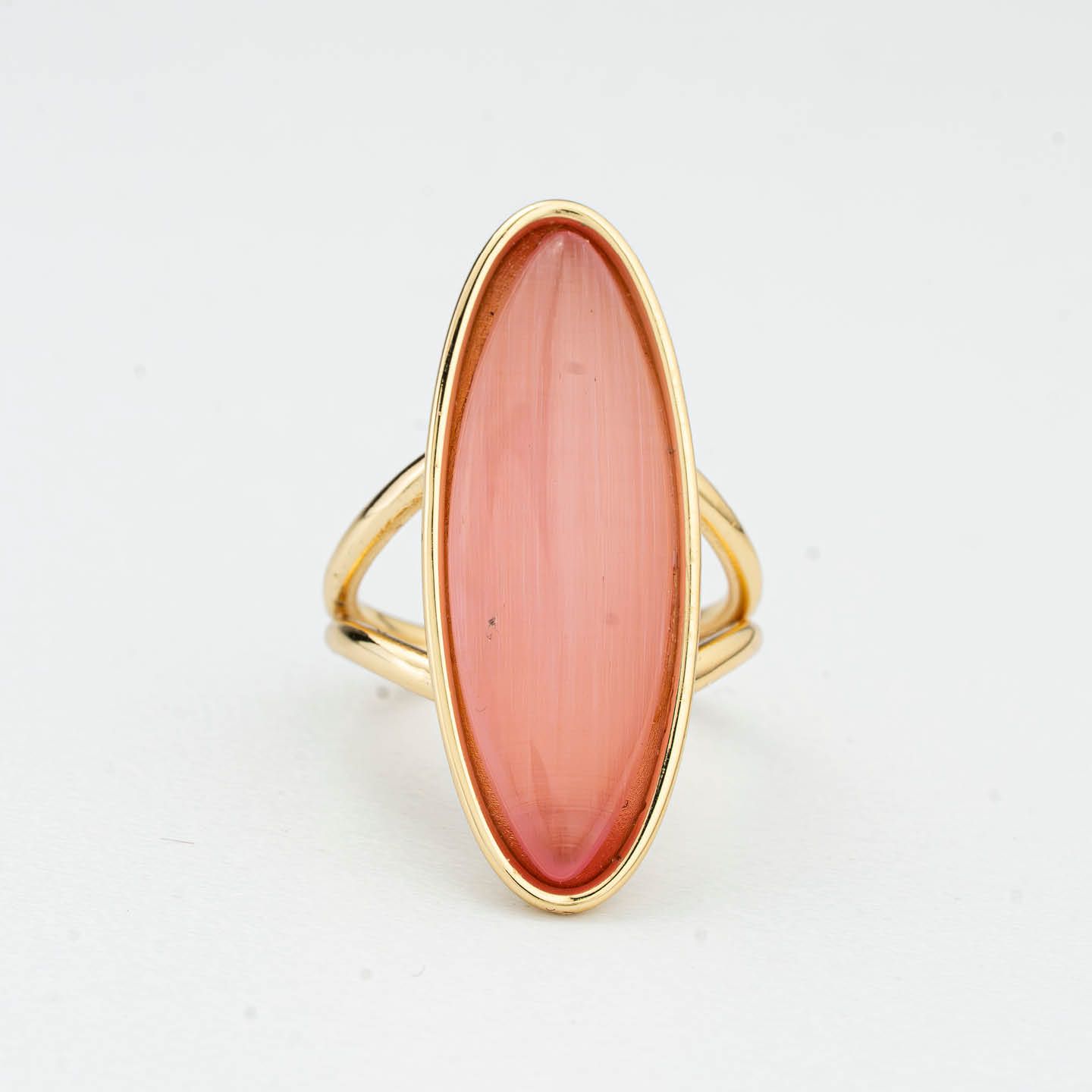 Anello Regolabile Boccadamo Mediterranea Crisette Bronzo Pvd Oro Pietra Taglio Navette