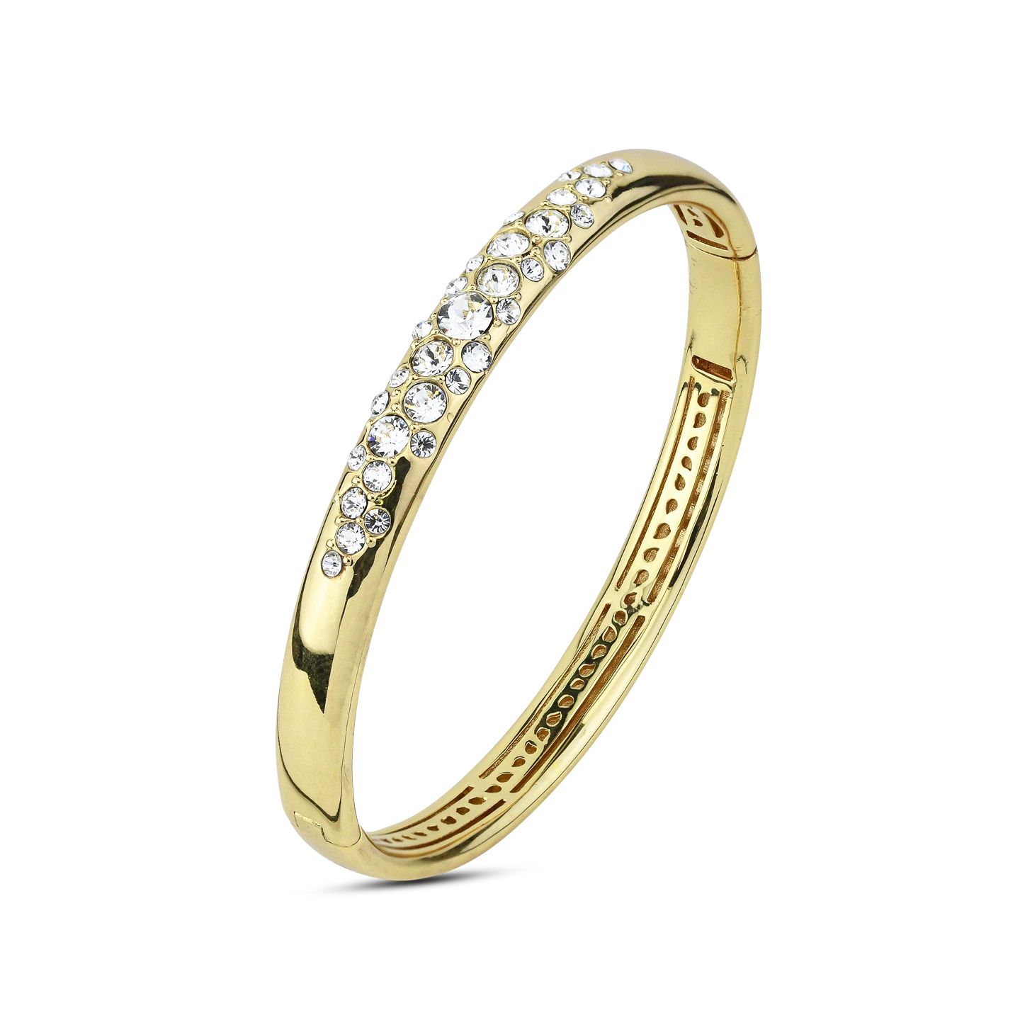 Bracciale Rigido Boccadamo Mediterranea Harem Bronzo Pvd Oro Con Cristalli