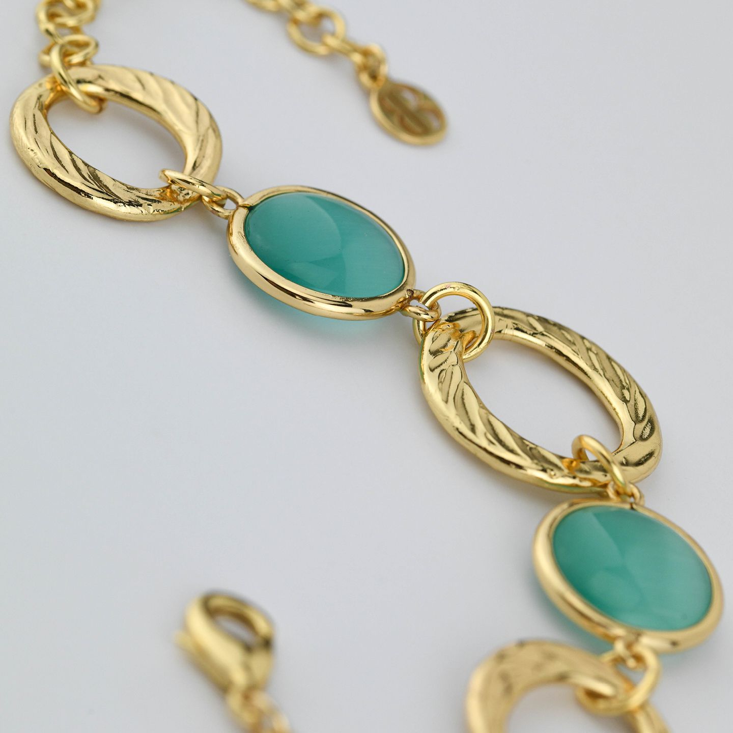 Bracciale Boccadamo Mediterranea Crisette Bronzo Pvd Oro Cerchi Traforati Martellati e Cristalli