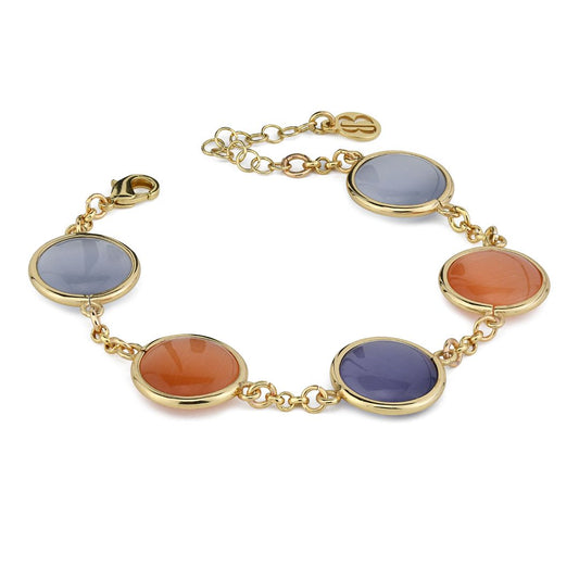Bracciale Boccadamo Mediterranea Crisette Bronzo Pvd Oro Con Cristalli Cabochon