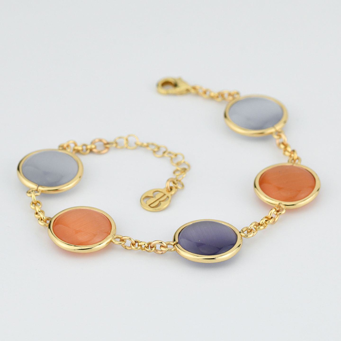 Bracciale Boccadamo Mediterranea Crisette Bronzo Pvd Oro Con Cristalli Cabochon