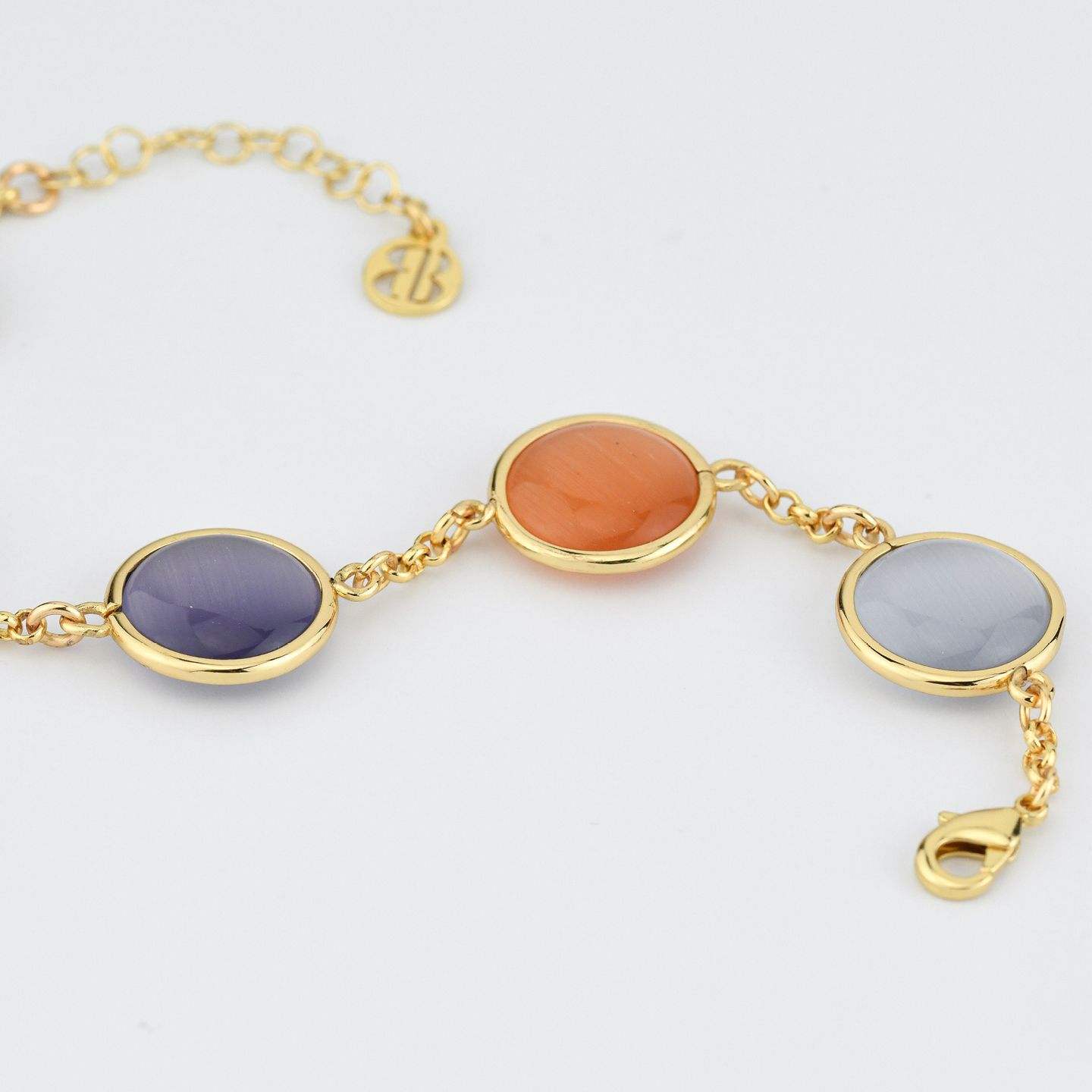 Bracciale Boccadamo Mediterranea Crisette Bronzo Pvd Oro Con Cristalli Cabochon