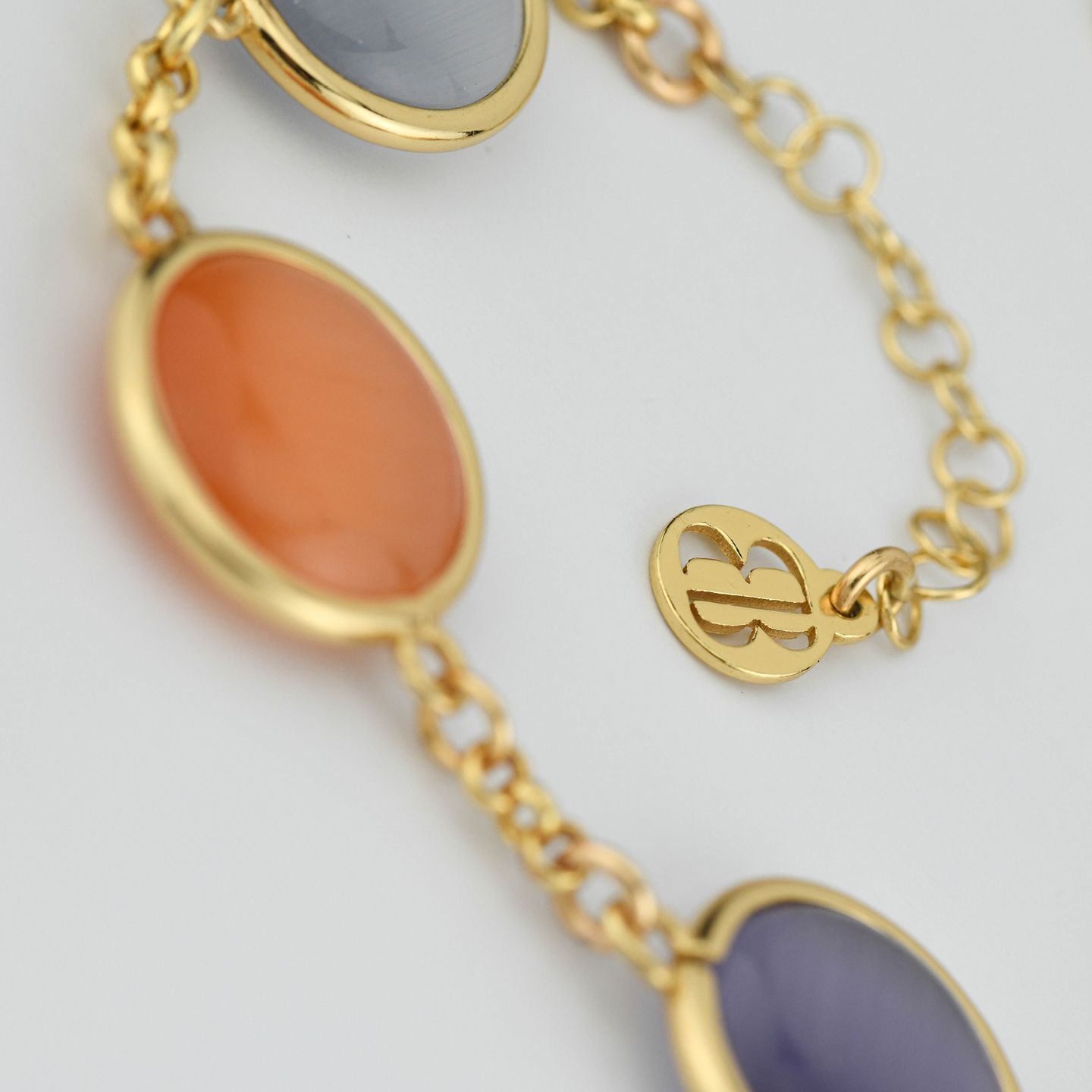 Bracciale Boccadamo Mediterranea Crisette Bronzo Pvd Oro Con Cristalli Cabochon